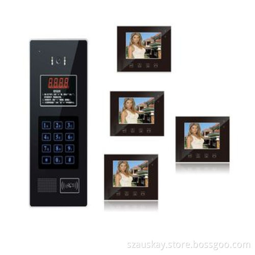 Video door phone for multiple family, outdoor camera and 7-inch TFT indoor monitor, high resolution